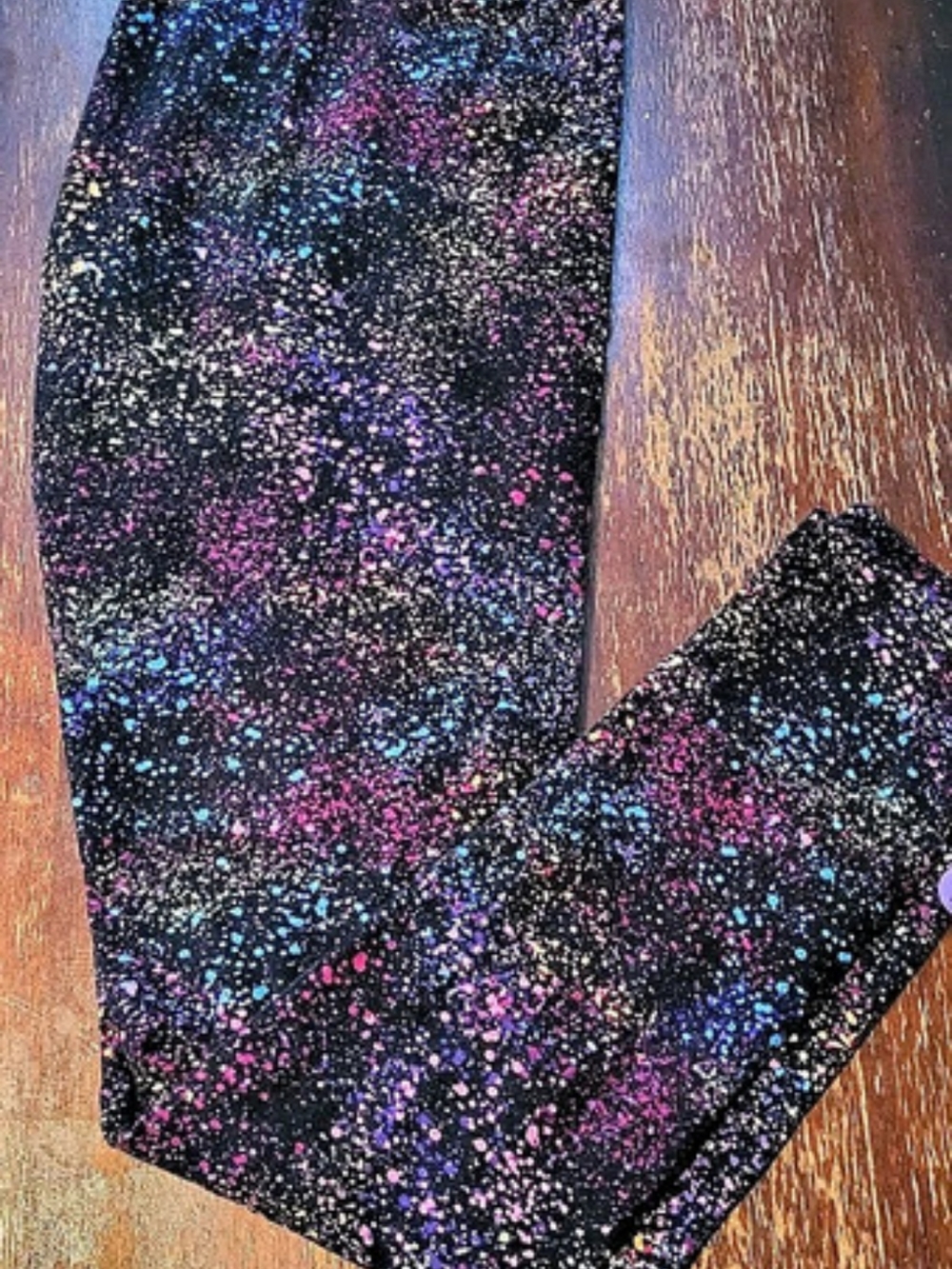 Sweetlegs Abstract Print Leggings in Black & Multicolor